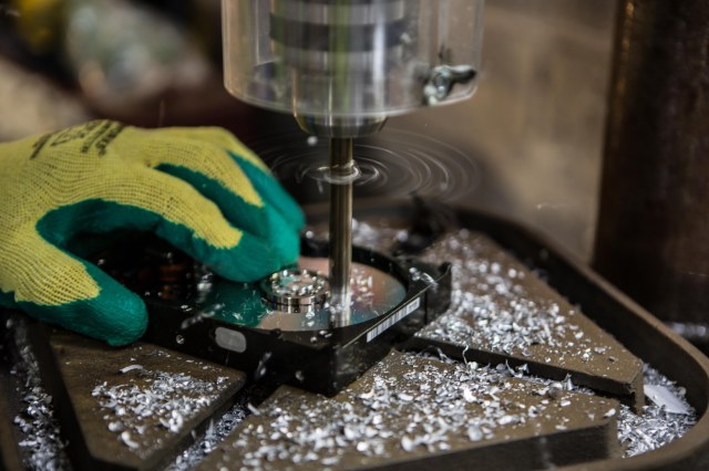 Drilling or Cutting Hard Disk Drives - Recycle IT
